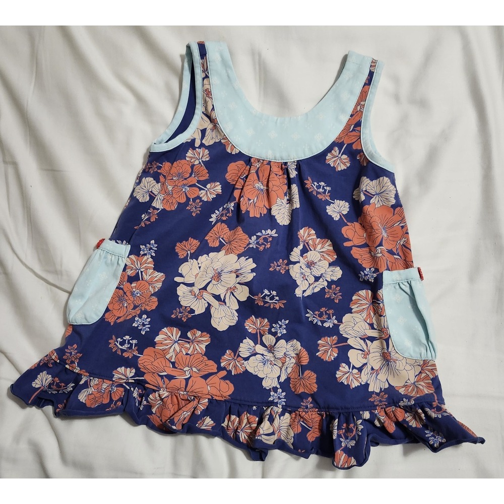 NWT Matilda Jane 6 No One Like You Tunic Spare Button Intact Blue Coral Pink